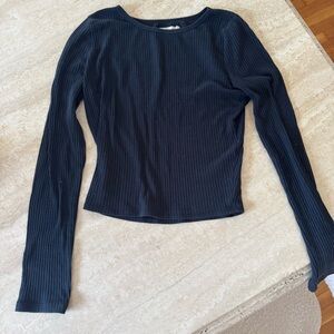 Hollister Black Ribbed Long Sleeve Top